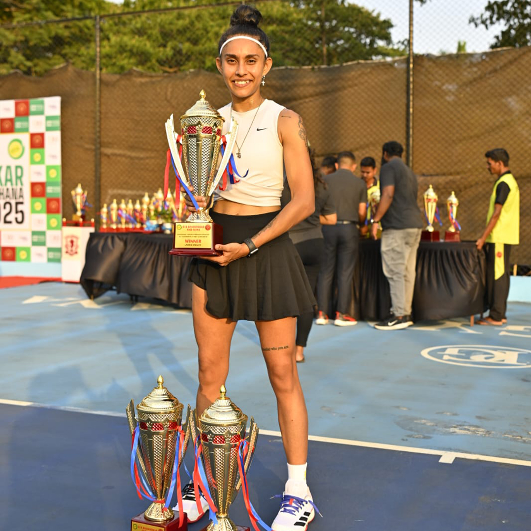 Asuntha Fleming with her trophies