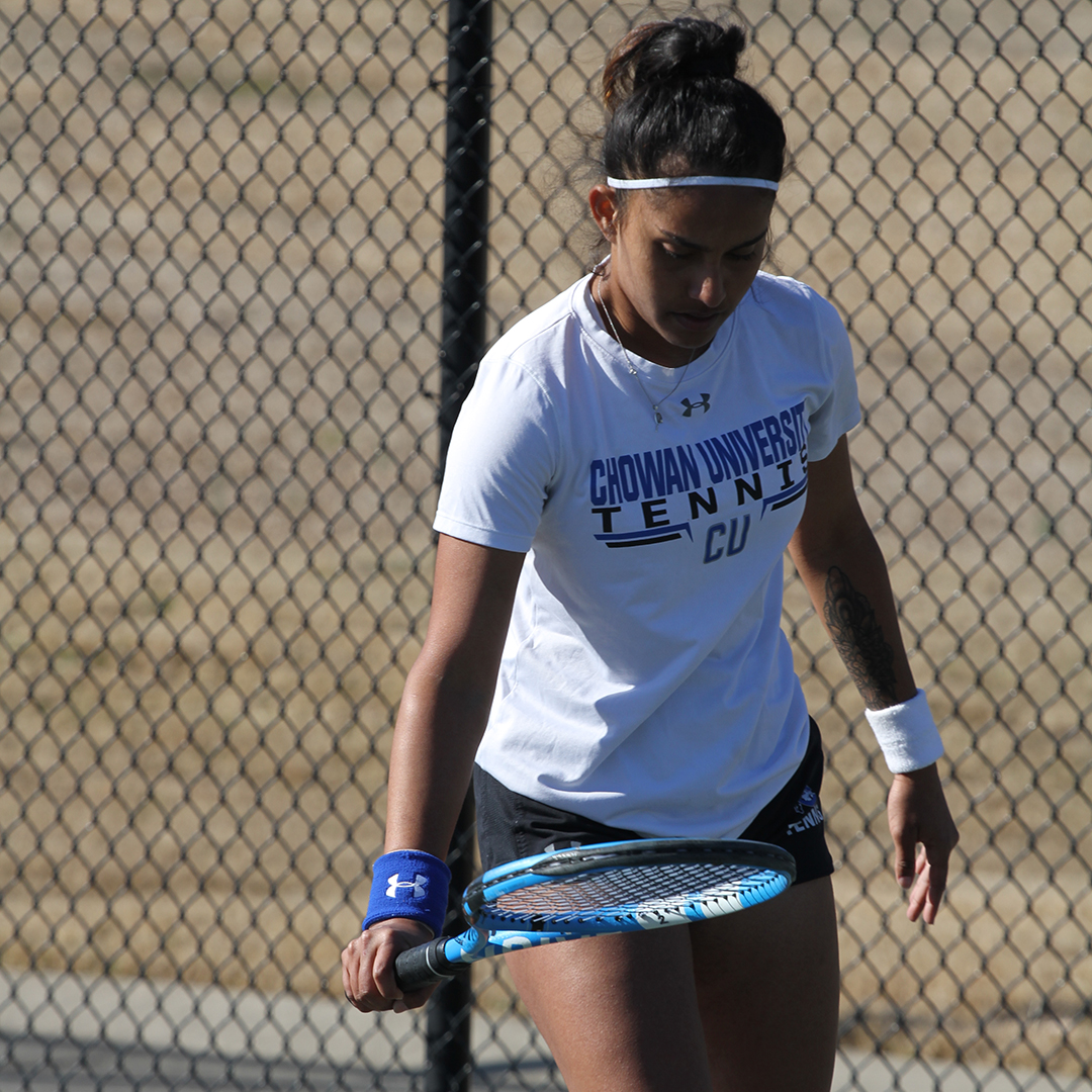 Asuntha Fleming during match for Chowan University